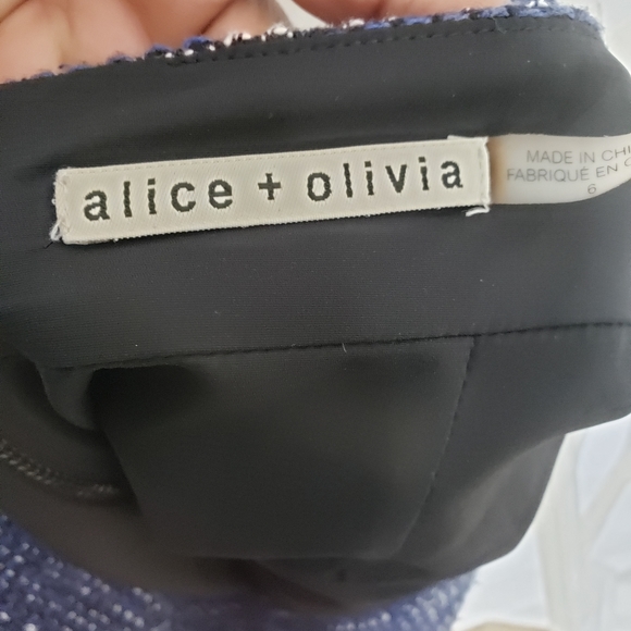 Alice & Olivia Blue Tweed Micro Mini Skirt Size 6 - Picture 6 of 10